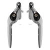 Chrome Left-Hand Yale UPVC Window Handle Cranked Double Glazing Universal Key Locking - 40mm