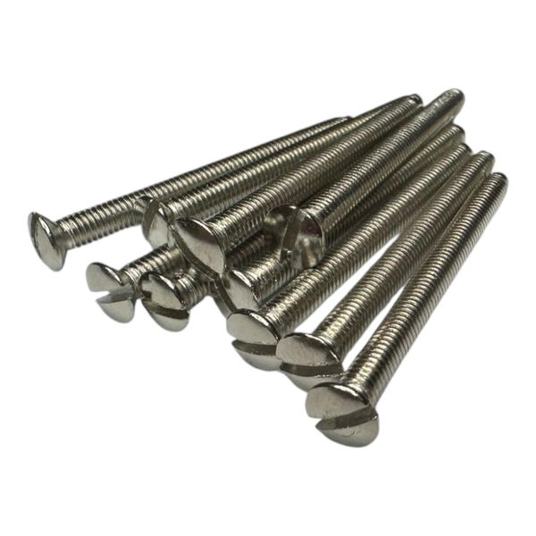 M3.5mm X 60mm Long Electrical Machine Screws for Light Switch Plug Socket - Pack of 10