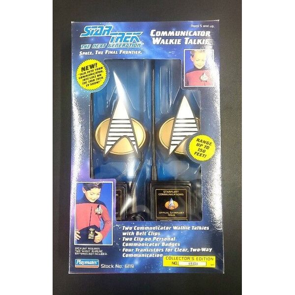 MIB 1993 Star Trek Next Generation Communicator Walkie Talkies by Playmates