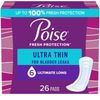 26 Count Ultra Thin Incontinence Pads, 6 Drop Ultimate Absorbency, Long Length