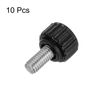 uxcell 10 Knobs Threaded Knobs M6 x 8mm Metric Female Thread 16mm Mat Plastic Head 304 Stainless Steel Stud Hand Thread Knobs Thumb Screw Handle Blacks
