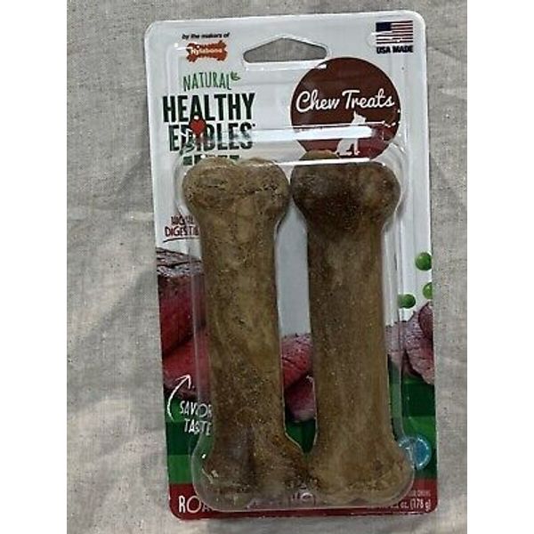 Nylabone Healthy Edibles Natural Dog Chews Roast Beef Flavor Treats + FREE GIFT