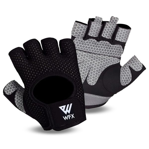 WESTWOOD FOX Weight Lifting Gloves with Wrist Wrap Support,Gym Gloves for Men and Women, Anti Slip, Breathable, Workout Training, Hanging, Pull-Ups, Dumbbell,Cycling (BLACK Without Wrist, S)