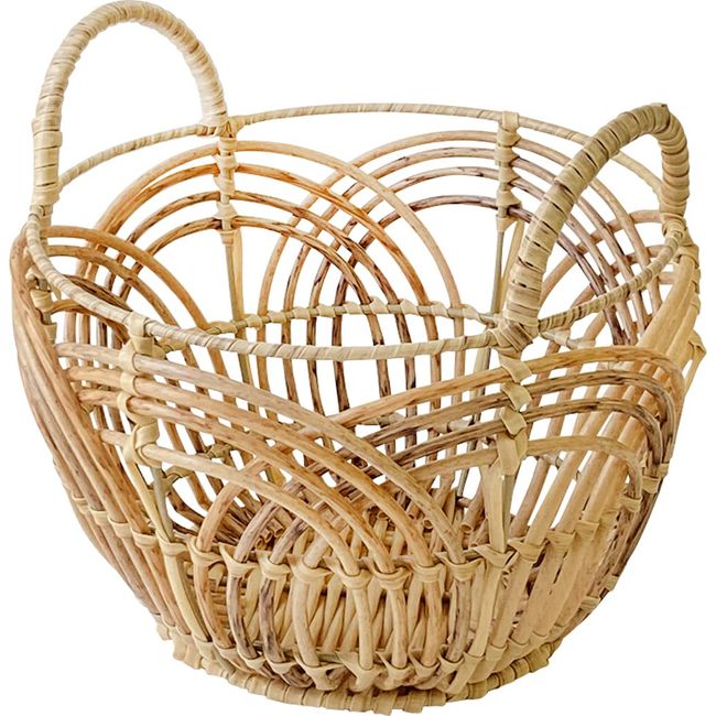 Daikai Talk Towc Petal Storage Basket Basket Washable Round M Natural