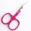 Nail Scissors Professional Cuticle Scissors Extra Strong Curved Manicure Scissors Clippers Eyebrow Grooming Cuticle Beard Trimming Hair Cutting (3.75" Pink)