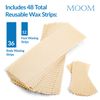 MOOM Waxing Hair Removal Strips for Men Polycotton, Specially Engineered for Maximum Hair Removal – Perfect for Back, Chest & Body Hair Wax (48 Count) 1 Pack