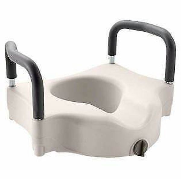 Medical Elevated Toilet Seat Riser, Med Line Guardian Commode Raised Toilet Seat