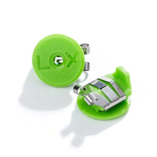 LOX classic locking earring backs green colour