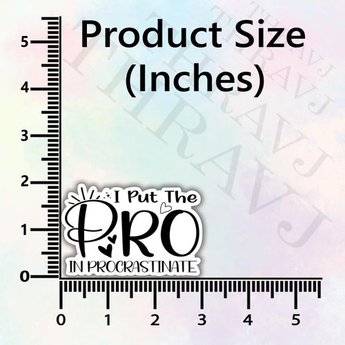 (3Pcs) I Put The Pro in Procrastinate Humorous Quotes Vinyl Stickers Durable for Laptops Water Bottles Phones Tumblers Notebooks Cars Mugs Size 2 x 3 Inch