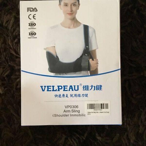 VELPEAU- Arm Support Sling + Shoulder Immobilizer ~ Adjustable Straps ~ Large