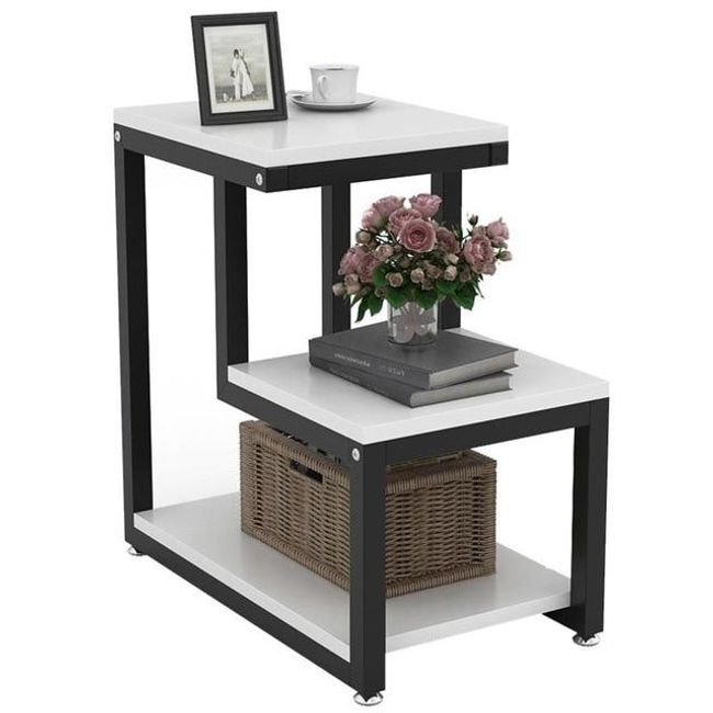 Tribesigns Modern End Table, 3-Tier Chair Side Table Night Stand with Storage Shelf for Living Room, Bedroom