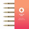 Sakura 50034 6-Piece Pigma Micron-005 Ink Pen Set, 0.20mm, Black