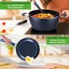11 Pc Blue Diamond Nonstick Ceramic Cookware Set - Durable Pots and Pans with Co