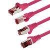 1aTTack.de - 5x 2m CAT6 patch cable S/FTP PIMF shielding CAT.6 RJ45 network cable Ethernet cable DSL LAN router switch modem patch panel - magenta - 5 pieces