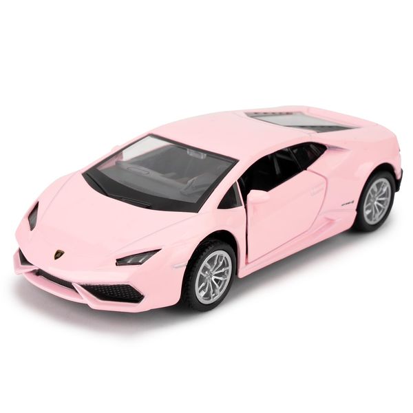 RMZ City 1/36 Scale Lamborghini Huracan LP610-4 Casting Car Model, Zinc Alloy Toy Car for Kids, Pull Back Vehicles Toy Car for Toddlers Kids Boys Girls Gift (Pink)