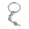 FizzyButton Gifts Fish Charm Keyring Key Ring with Silver Tone Keychain