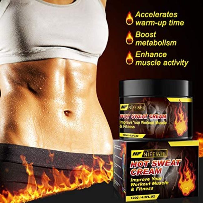 Hot Cream Sweat Enhancer Workout Cream - Body and Belly Lotion for Waist,  Arms, Legs for Men and Women