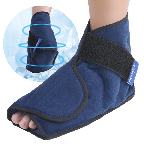 NEWGO Foot Ice Pack Wrap, Full Coverage Ankle Ice Pack Wrap for Foot Injuries and Pain, Reusable Gel Ice Cold Packs for Achilles Tendonitis, Plantar Fasciitis, Sprained Ankles and Heels