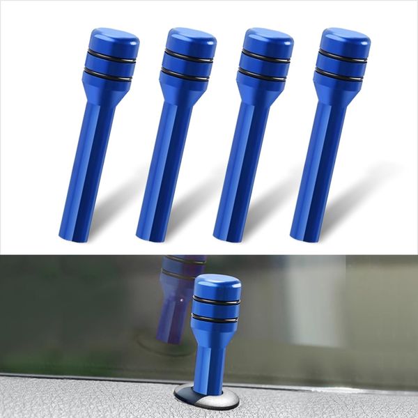 Sinytuto Pack-4 Car Door Lock Knobs, Aluminum Alloy Inner Door Lock Pull Pins, 1.9 Inches x 0.4 Inches Automobile Interior Supplies, Universal for Most Cars, Trucks and Vans (Blue)