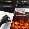 18" Electric Fireplace Inserts & Freestanding Adjustable Heater Log Flame 1400W