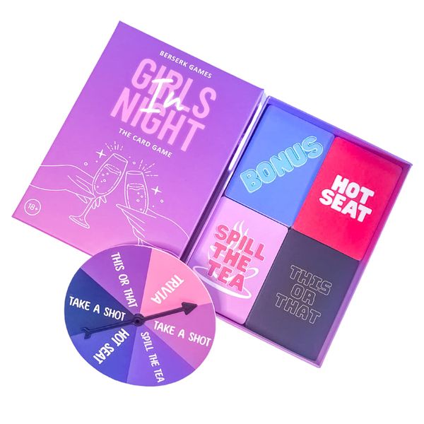 Girls Night In - The Drinking Card Game | Party Game | Adult Games For Parties, Hen Do's, Bachelorette Party, Students, Games nights. 4in1 Games | Gifts For Her | Birthday Present | Board Game |