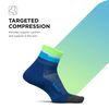 Feetures Elite Light Cushion Quarter Solid - Sport Sock with Targeted Compression - Surfboard Blue, S (1 Pair)