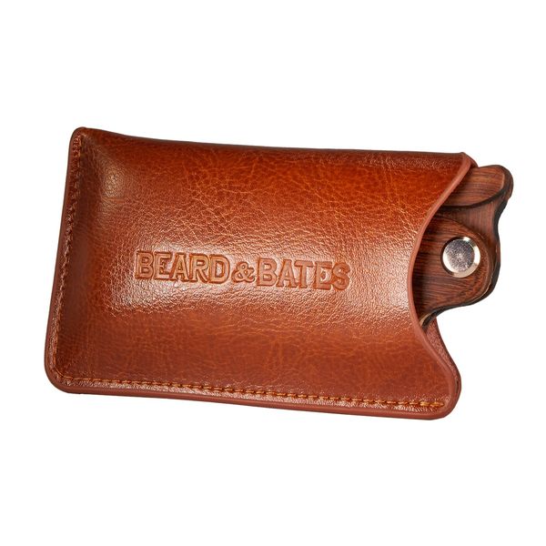 Beard & Bates | Genuine Leather Pouch - for The Sandalwood Switchblade | Protective Accessory Case for Wooden Comb (Pouch ONLY!!)