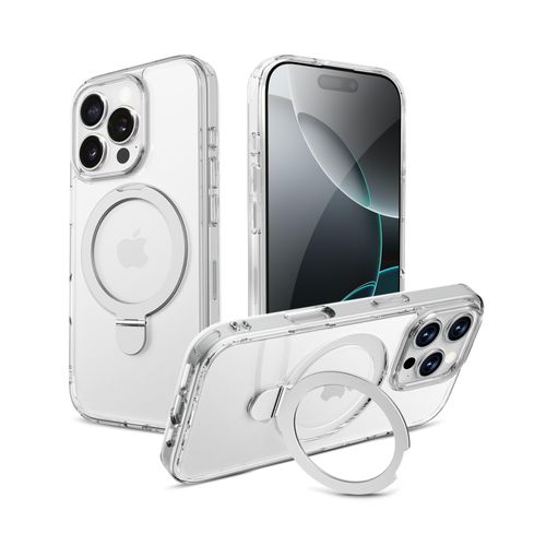 RAPTIC Magnetic Stand for iPhone 16 Pro Case Compatible with MagSafe, [Military Grade Drop Tested][Built in Kickstand] Shockproof Protective Anti-Fingerprint Slim Thin Clear Case, 6.3 inch