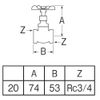SANEI JV30-20 Stop Valve for Nominal 20