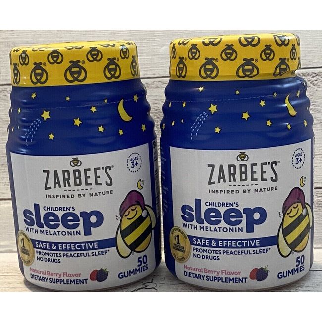 2 Packs Zarbee's Naturals Children's Sleep with Melatonin - 50x2=100 Gummies