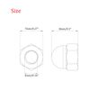 M4 Acorn Cap Nuts, 4mm Thread Dome Head Nuts, 304 Stainless Steel Hex Nuts, 100Pcs