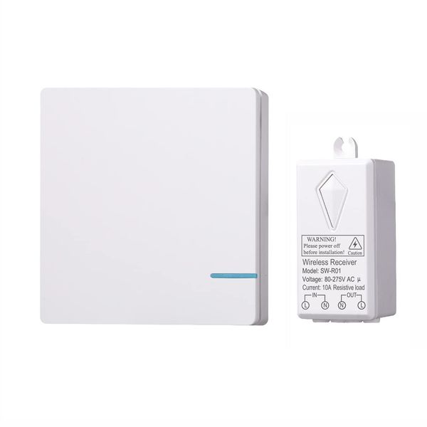 Mengshen Wireless Light Switch Kit - Up to 100ft Range, Remote Control Switch Ideal for Indoor Lamps