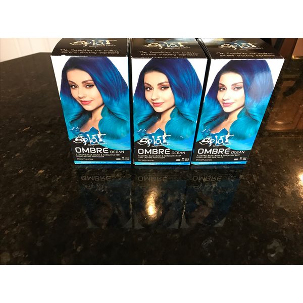 Splat Ombre Ocean - Turquoise Reef and Blue Crush complete kit hair Lot of 3