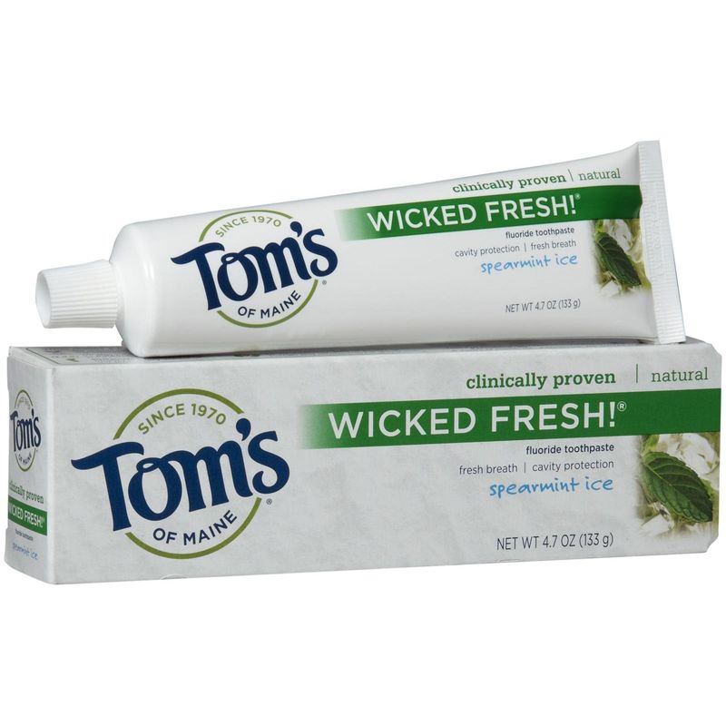 Tom's of Maine Natural Wicked Fresh! Fluoride Toothpaste, Spearmint, 4. ...