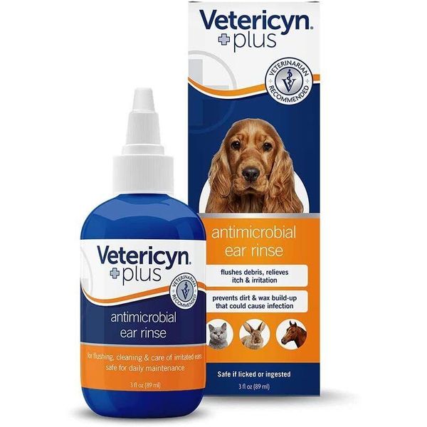 Vetericyn Plus Ear Rinse. Cleaning Solution for Dogs, Cats and All Animals.