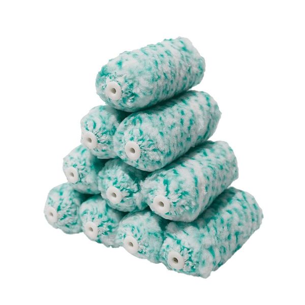 Hake City Mini Small Roller Microfiber Mixed Hair Mint 3" 15mm Set of 10 Paint Paint Roller