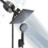 Filtered Rain Shower Head, High Pressure 8″Square, and 5 Settings Handheld Showe