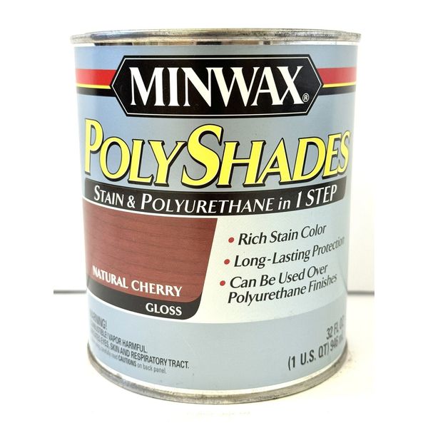 Minwax PolyShades NATRUAL CHERRY GLOSS Wood Stain + Polyurethane Finish 1 Quart