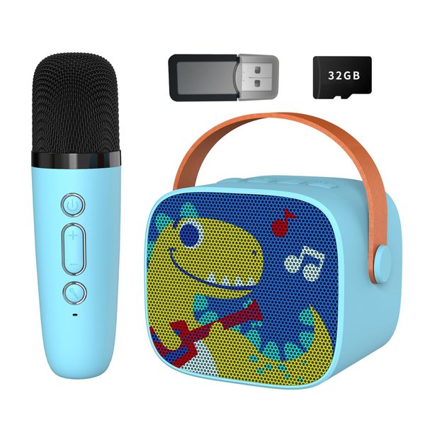 Snowall Dinosaur Karaoke Machine for Kids,Portable Bluetooth Speaker with Wireless Microphone,Kids Music Player Toys for Boys,3,4, 5, 6, 7, 8+ Years Old, Teens Birthday (Yellow Dinosaur)