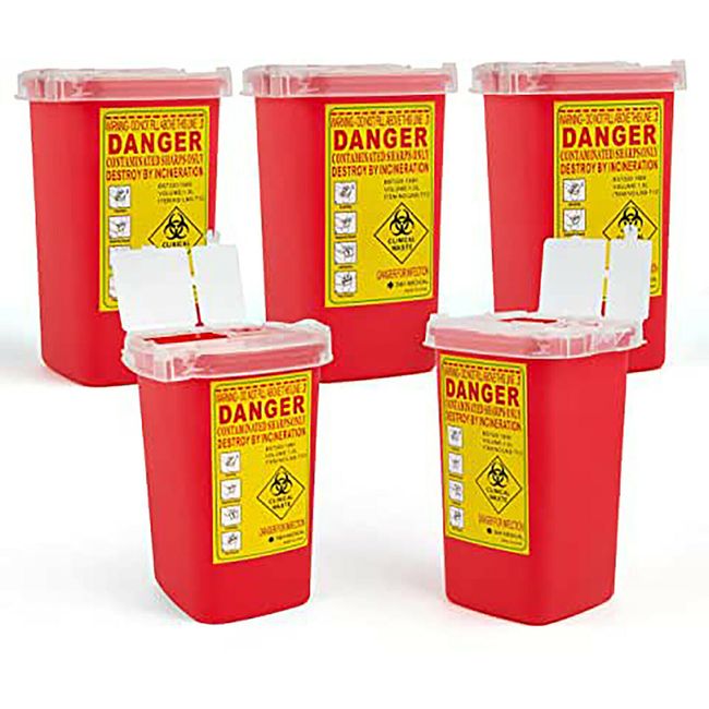 Sharps Containers 1.0L D&H Medical 5 Pcs