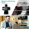 1080P Webcam With Privacy Cover Streaming Webcam w/. Microphone USB Tripod