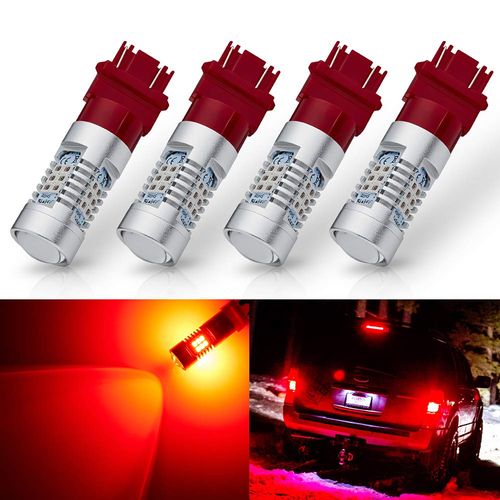 ANTLINE Extremely Bright 3157 3156 3156A 3057 4057 4157 3057LL 3457 3157K 21-SMD 1260 Lumens LED Bulb Replacement Brilliant Red for Car Brake Tail Turn Signal Blinker Lights Bulbs (Pack of 4)