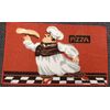 PRINTED KITCHEN RUG (nonskid back) (18" x 30") FAT CHEF WITH PIZZA, PD