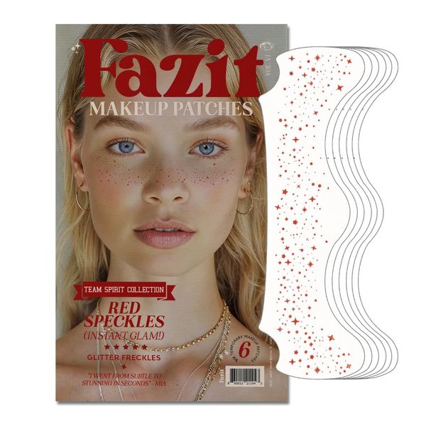 Fazit Beauty Face Makeup Patches - Waterproof Red Speckles - Temporary - 6 Count