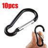 10 Small Black Carabiner Camping Push Spring Snap Clip Hook Keychain Ring 1"-2"