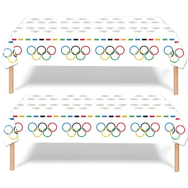 ATBEAMEN 2Pcs Olympic Sport Tableware Decorations for Girls Boys Birthday, 137 * 274cm Sport Game Table Cloth, Olympic Game Party Tablecovers for Kids Athletes Theme Party Favor
