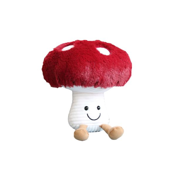 Bestsea Mushroom Plush Cute Mushroom Plushie Stuffed Animals Pillows Home Decor Kids Gift Red Mushroom Pillows Plush 21.6 Inches