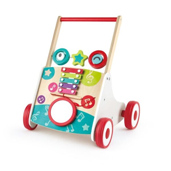 Hape Music Walker 41.5 x 40.5 x 50cm, for ages 10 months and up, wooden push cart, educational toy, E0383