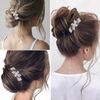 Cimenexe Vintage Crystal Wedding Hair Barrette Clips Glitter Floral Hair Clips Crystal Hair Clip Sparkly Rhinestone Barrette Hair Clip Bride Headwear Decorative Hair Accessories Bridal Hair Jewelry