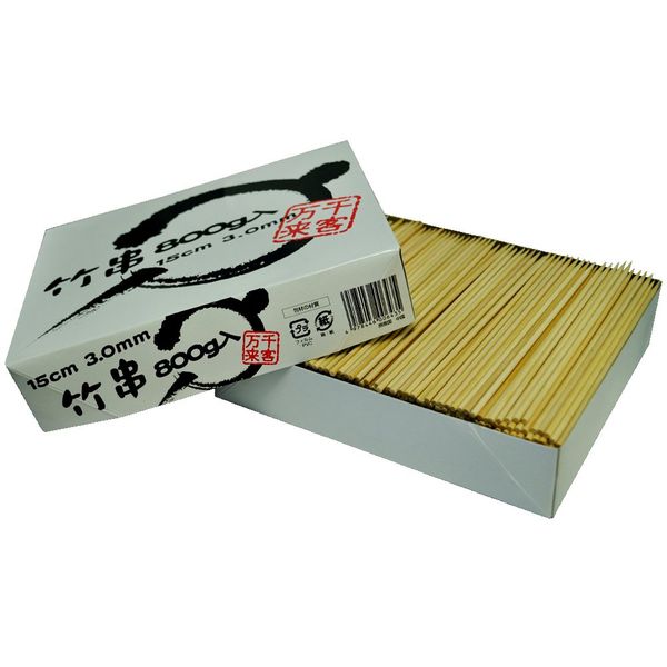 00643 Commercial Bamboo Skewers, 0.1 inch (3 mm), 5.9 inches (15 cm), Boxed, Approximately 960 Pieces, Approx. 1.8 lbs (0.8 kg), Hard to Break